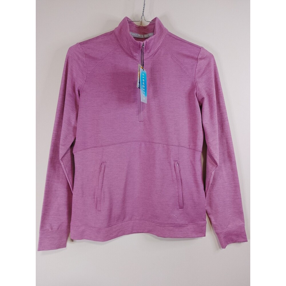 PUMA Golf Pullover Womens Small Pink Strawberry Cloudspun 1/4 Zip Jacket NWT